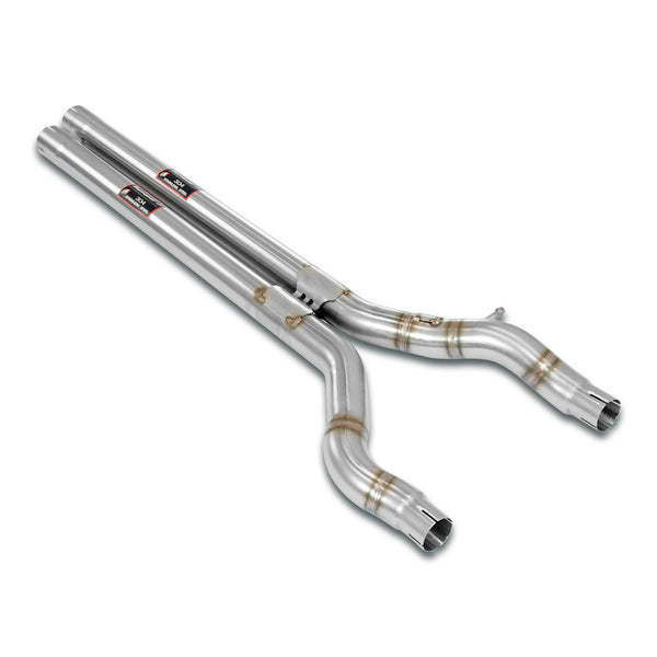 100% Stainless steel system, Oversize 2 x Ø65mm, for the stock rear mufflerFull kit only