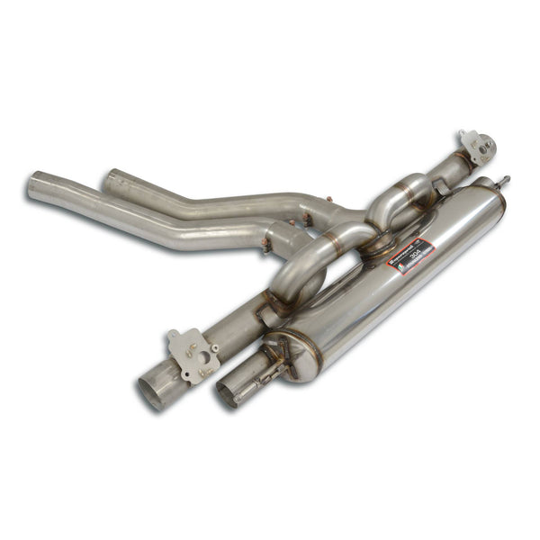 Centre + Rear exhaust kit with valves, 100% Stainless steel, for OEM endpipesFull kit only