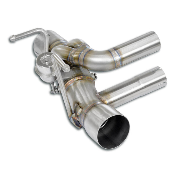 100% Stainless steel system.It fits the Stock primary-catalytic converter / downpipes.This system displaces the Stock GPF particle filters, replace by straight pipes.Full kit only