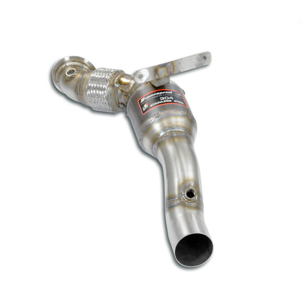 100% Stainless steel Downpipe kit Right + Left.This exhaust displaces the Stock primary catalytics.