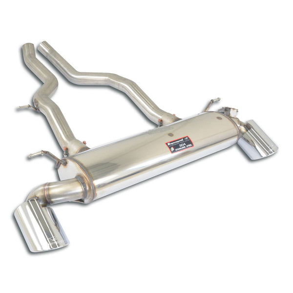 100% Stainless steel "Cat.-back" right - left system with valve, for the stock rear bumper