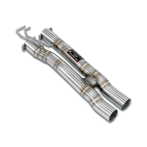 100% Stainless steel Cat-back system "Twin Pipe"Rear exhaust right - left for OEM tailpipes(Deletes GPF)Full kit only