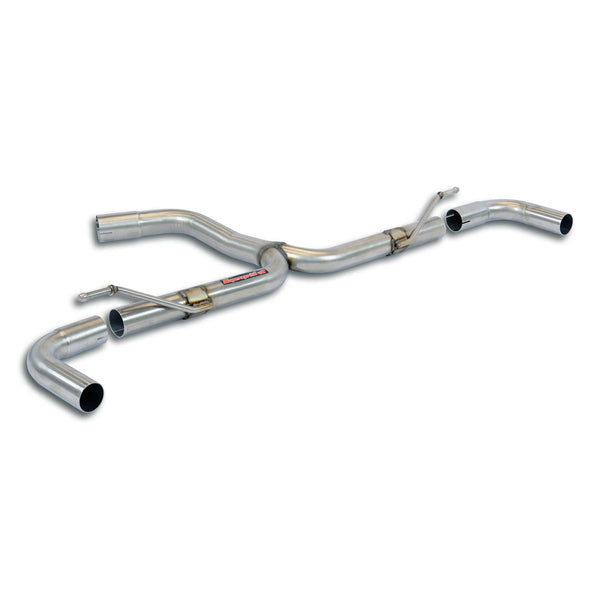 ALTERNATIVE:Right - Left exit system, 100% Stainless steel for the stock rear bumper modifiedFull kit only