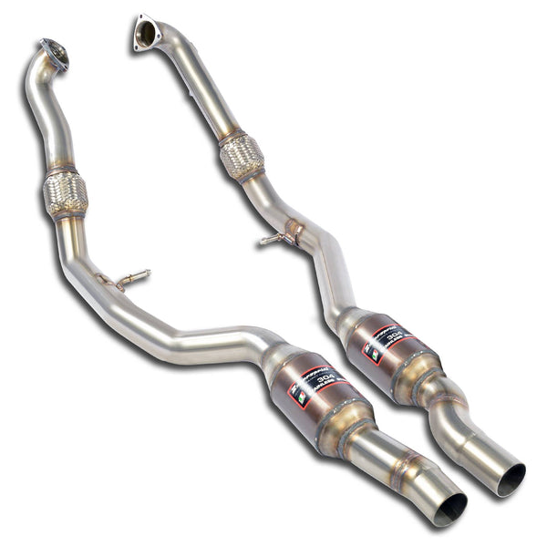 Downpipe + Metallic catalytic converter, Oversize 2 x Ø65mm, 100% Stainles steel(Left Hand Drive only)Compatible with the stock Cat.-Back sectionFull kit only