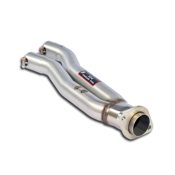 Front + mid section 100% Stainless steel, Oversize 2 x Ø60mm –› 1 x Ø76mm for OEM rear exhaustFull kit only