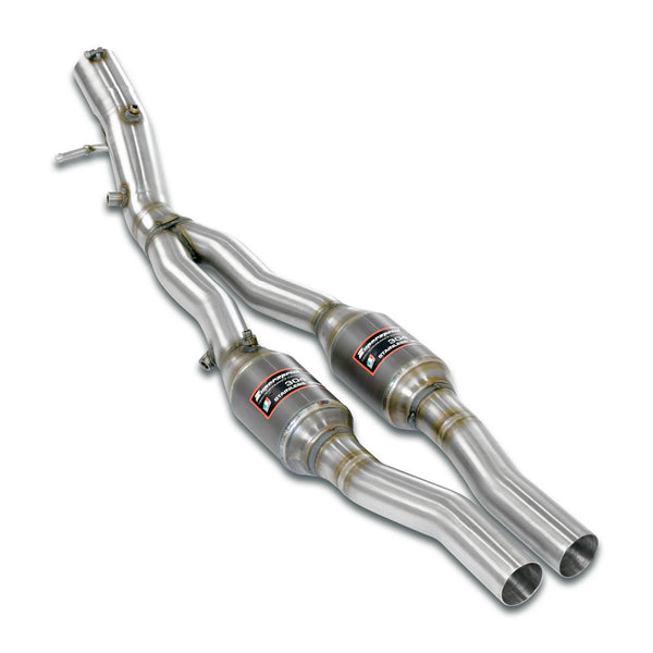 Front pipes kit with metallic catalytic converter right - left
